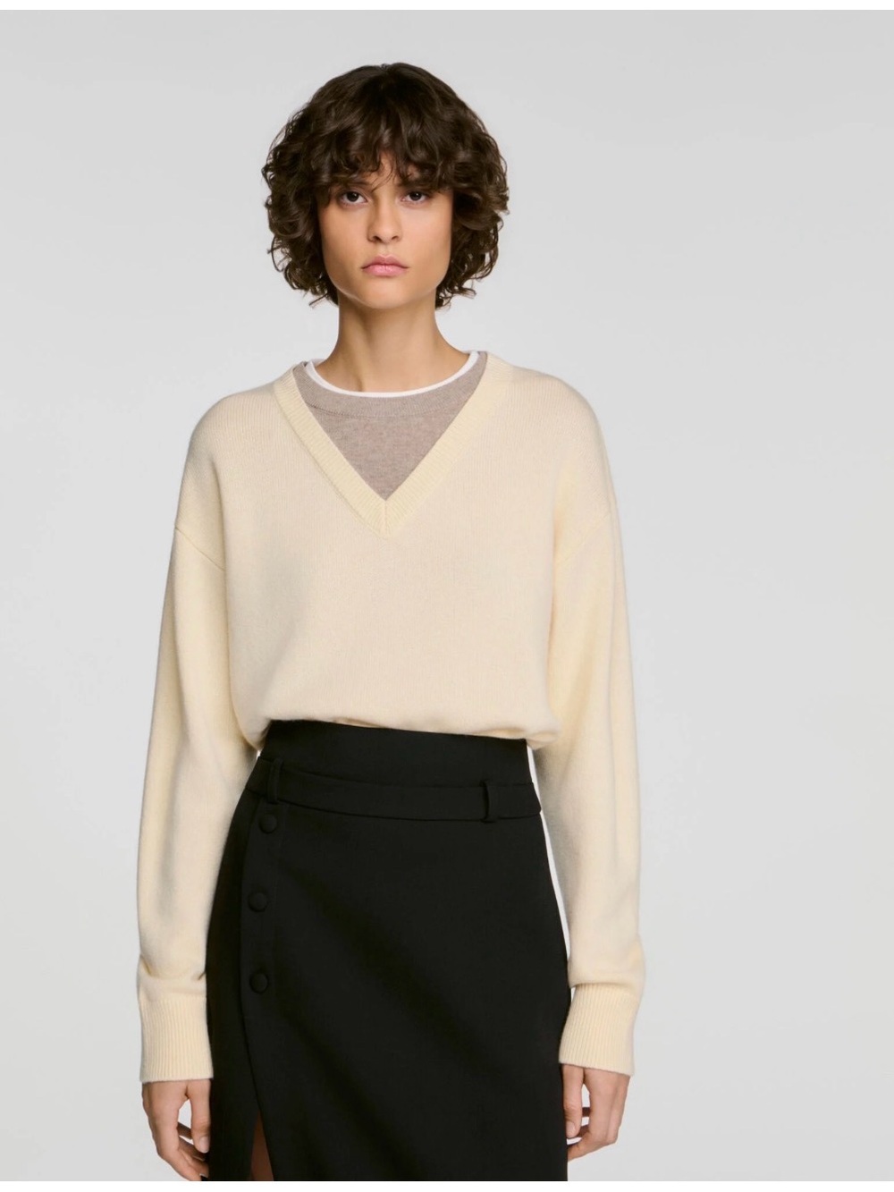 Sandro v-Neck Cream Women’s Sweater